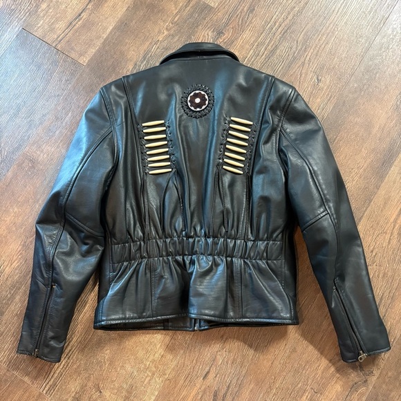 Leather motorcycle jacket lady Harley - Picture 6 of 7